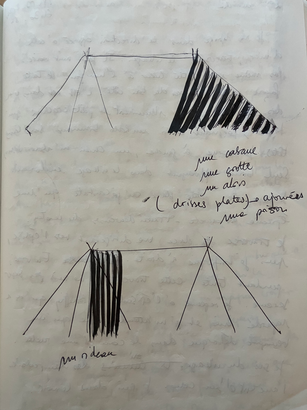 4 - Croquis de recherche pour la structure du fi